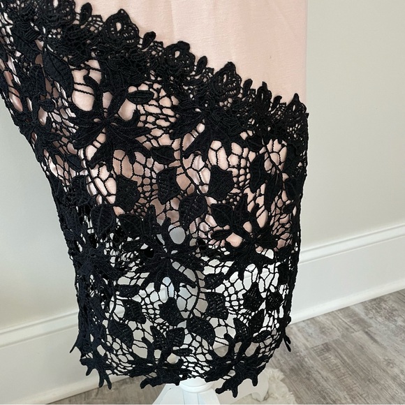 Elegant Black and Pink Lace Dress - Picture 5 of 10
